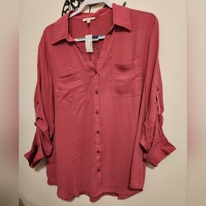 5 for $20 NWT pink Maurices chiffon blouse